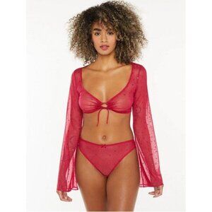 Savage X Fenty Sheer Sleep Top Gift Me More Red Violet 3X Intimate Romantic